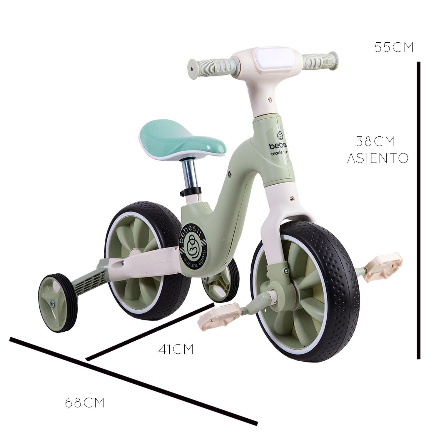 Triciclo Bicicleta Aprendizaje Pedales 2 en 1 XT05 Verde-3