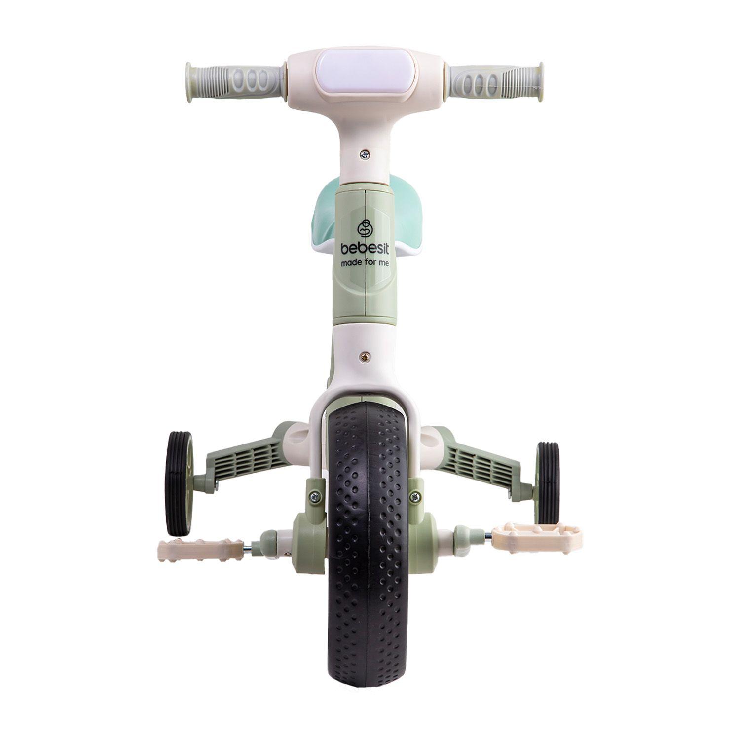 Triciclo Bicicleta Aprendizaje Pedales 2 en 1 XT05 Verde-5