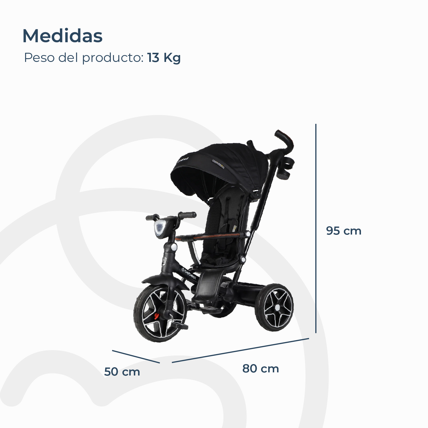Triciclo Infantil Explorer Negro Bebesit-7