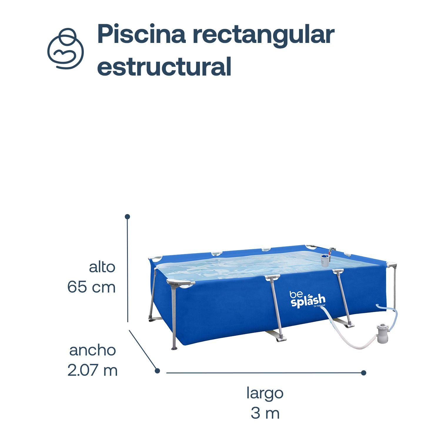 Piscina Estructural con FiltroSkimmer 300x207x65cm BeSplash-4