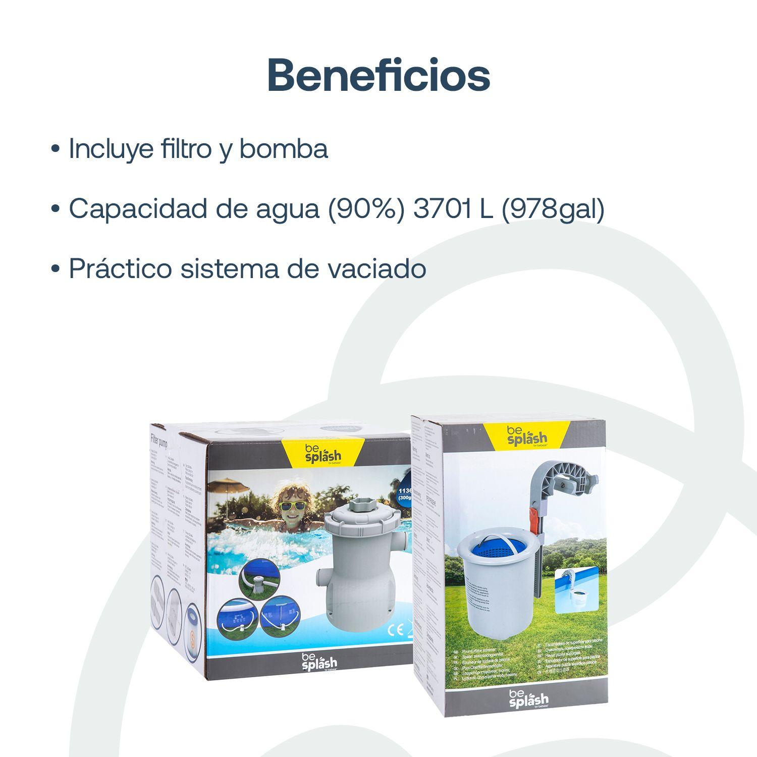 Piscina Estructural con FiltroSkimmer 300x207x65cm BeSplash-5