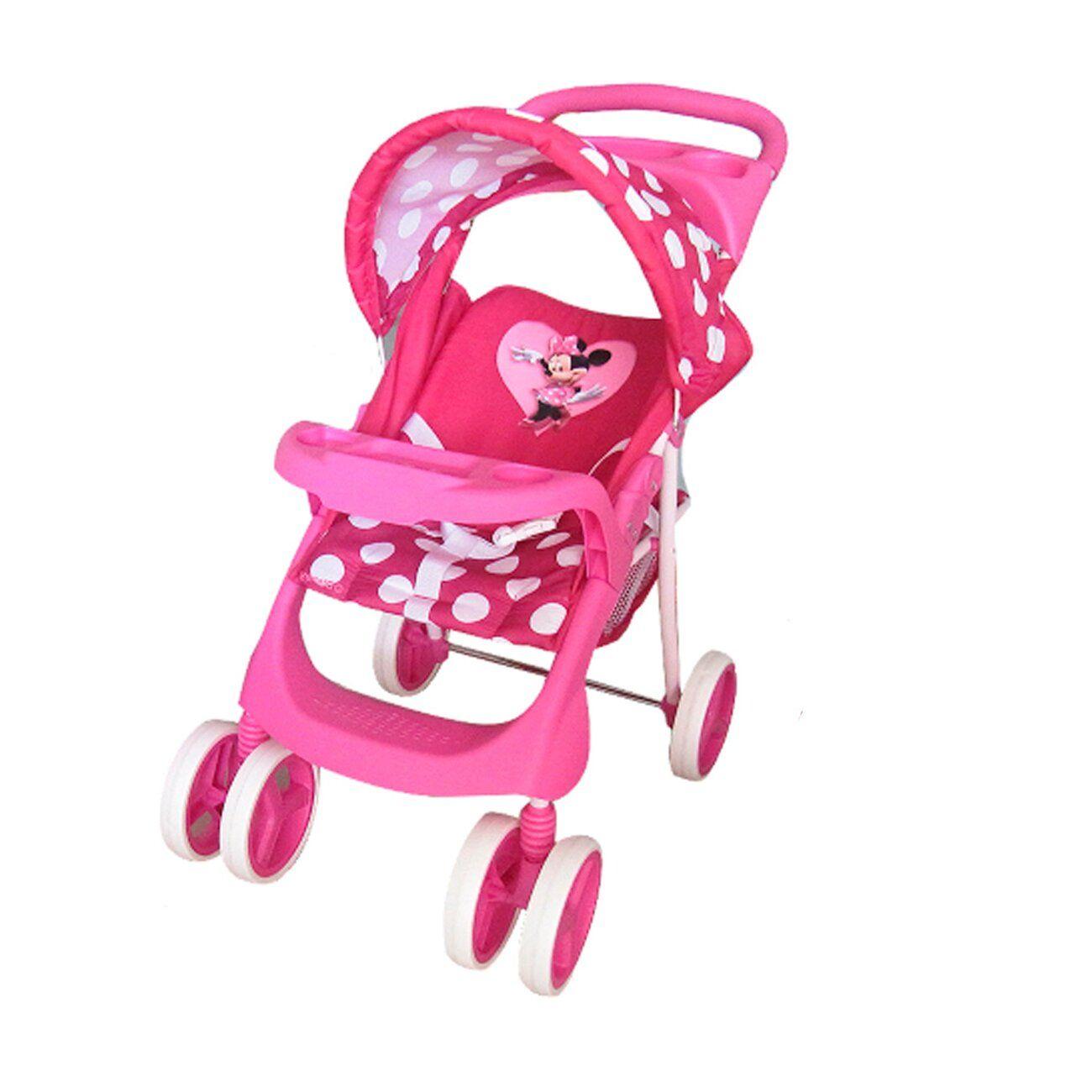 Coche de Juguete para Muñeca + Cuna Minnie Disney-2
