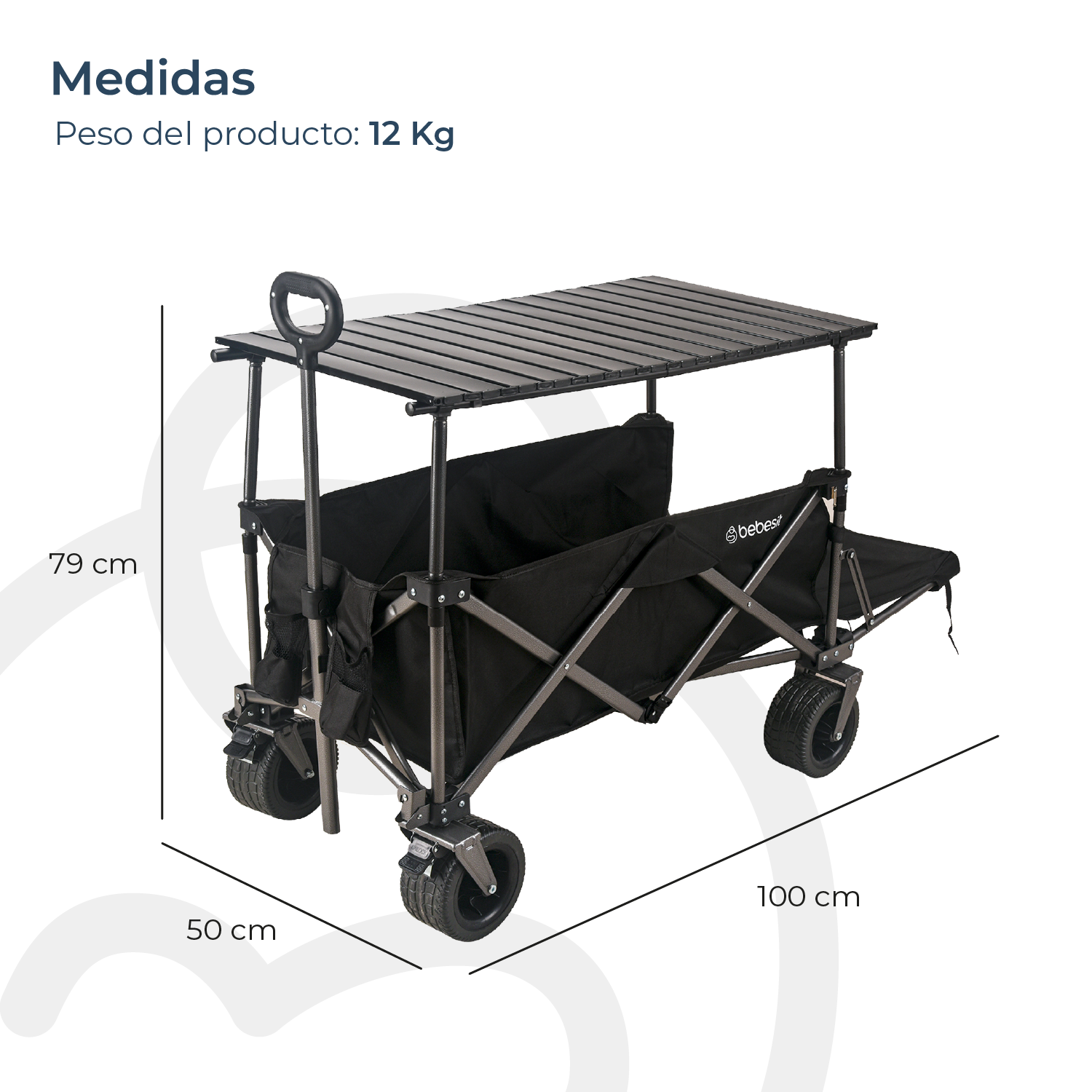 Carro de Arrastre 3 en 1 Outdoor Negro-4