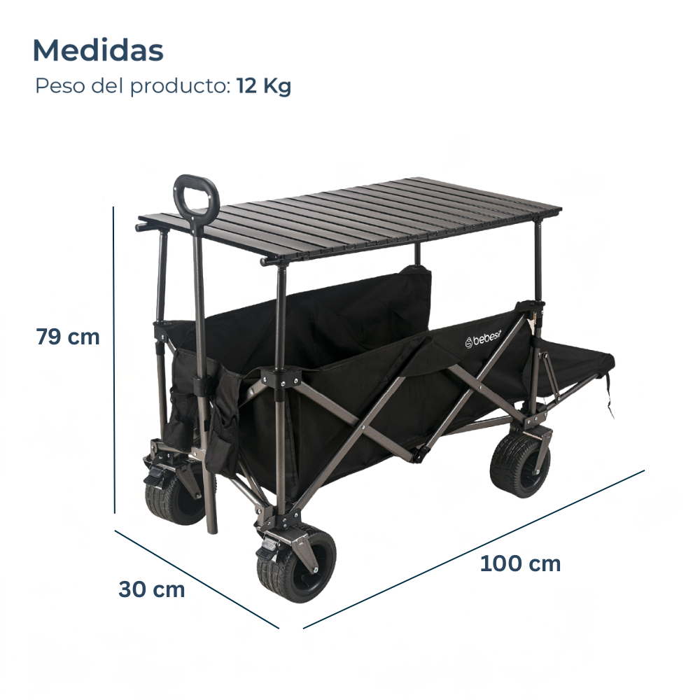 Carro de Arrastre 3 en 1 Outdoor Negro-6