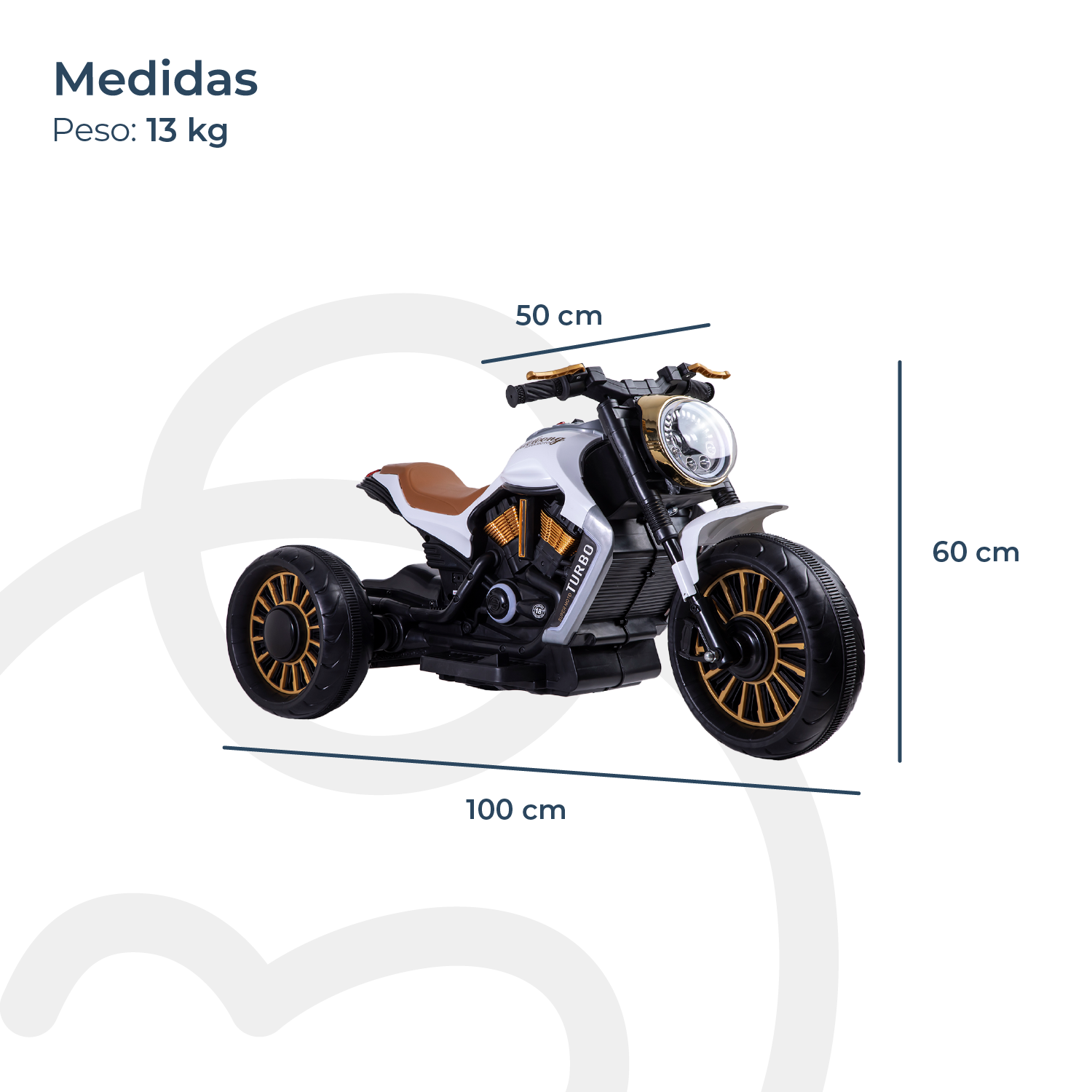 Moto 3 Ruedas a Batería Eléctrica SX Blanca-6