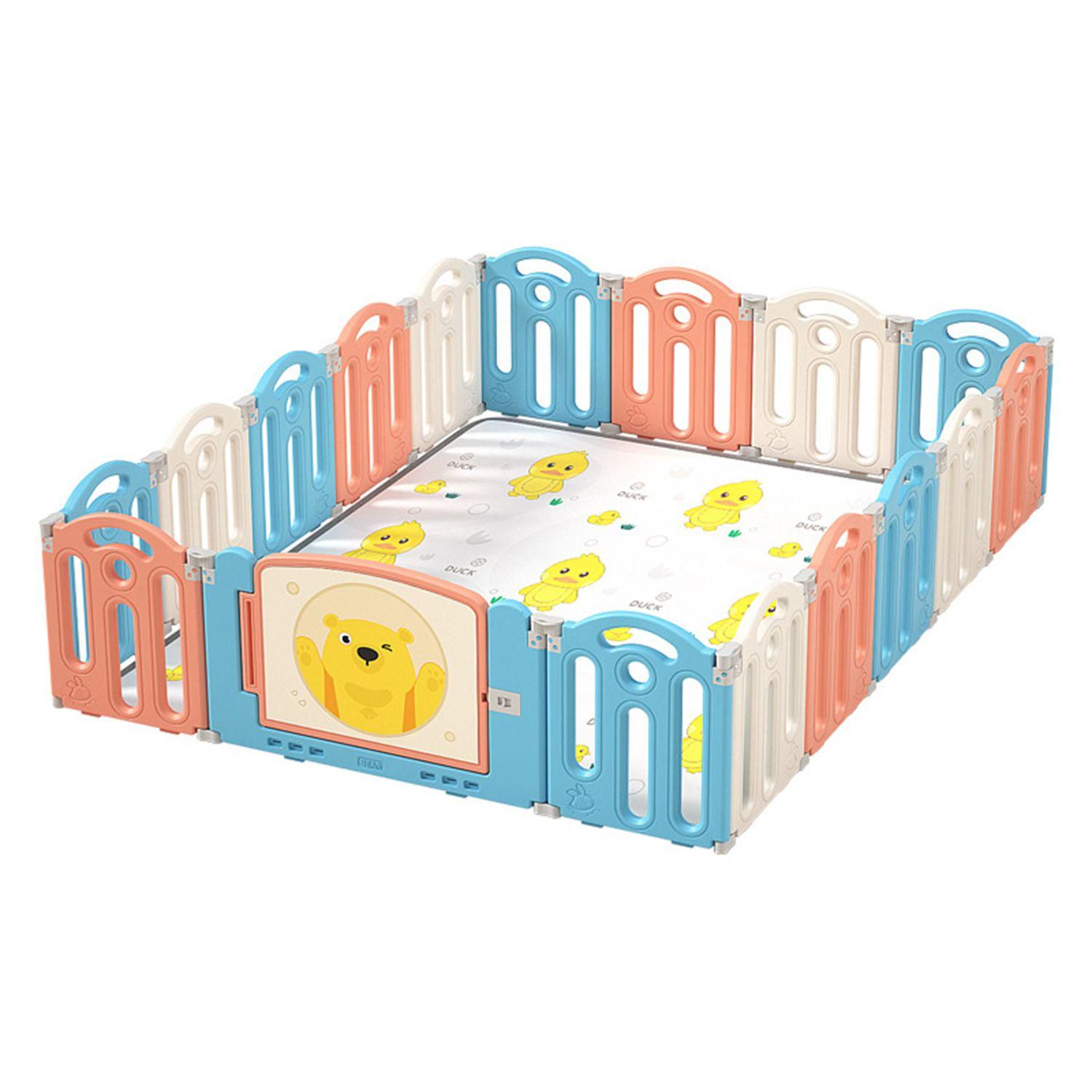 Corral de juegos didáctico + Alfombra Antigolpes 160x160x48cm-0