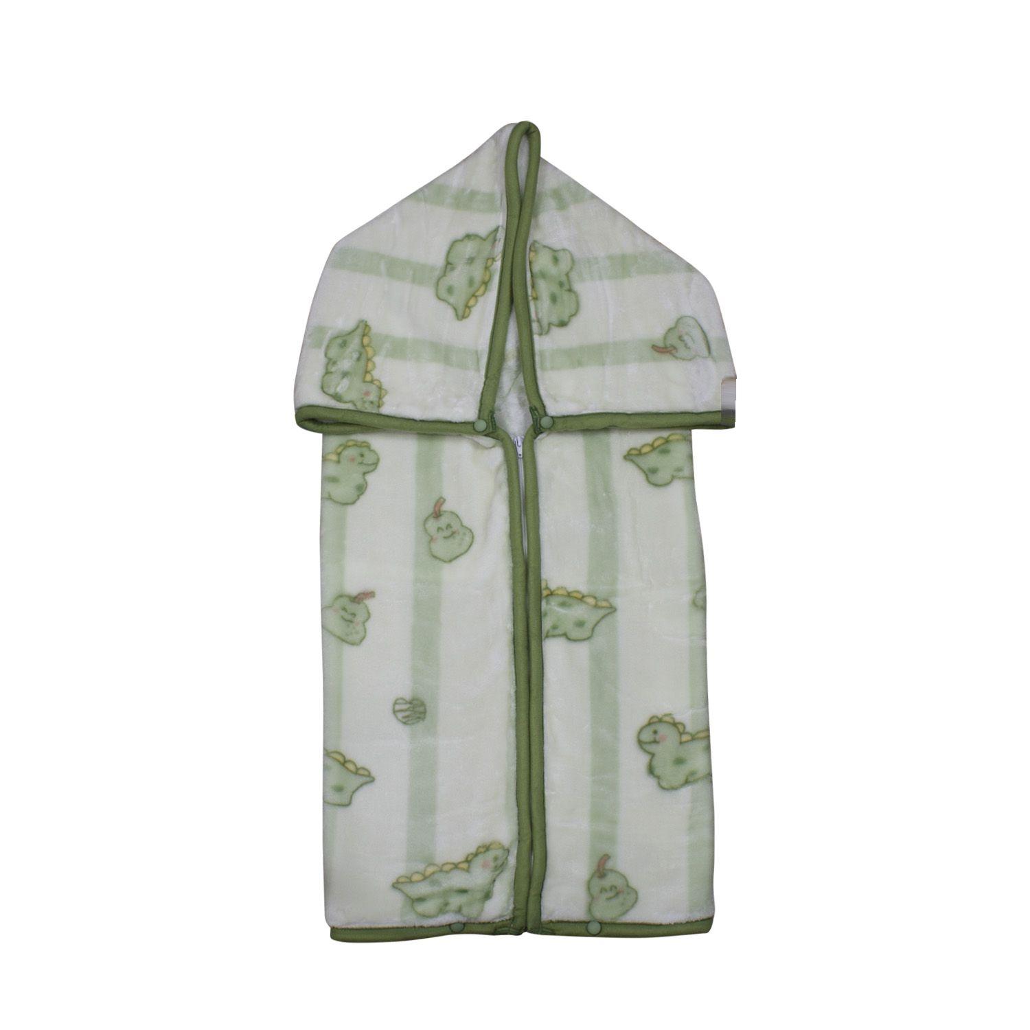 Saco con Broche Ultra Soft Dino 80x110cm Verde Bebesit-2