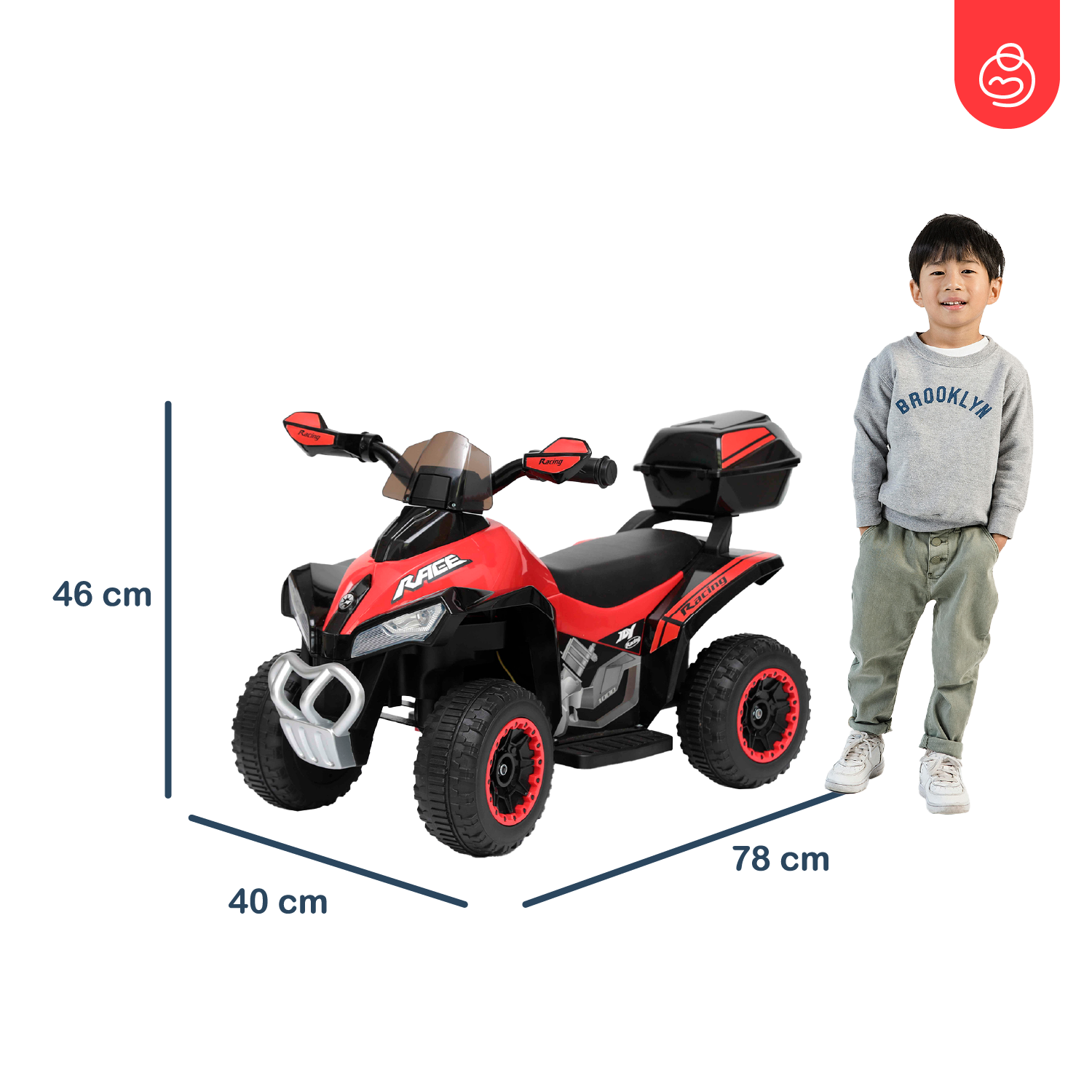 Cuatrimoto a Batería Quad Lx Roja Bebesit-6