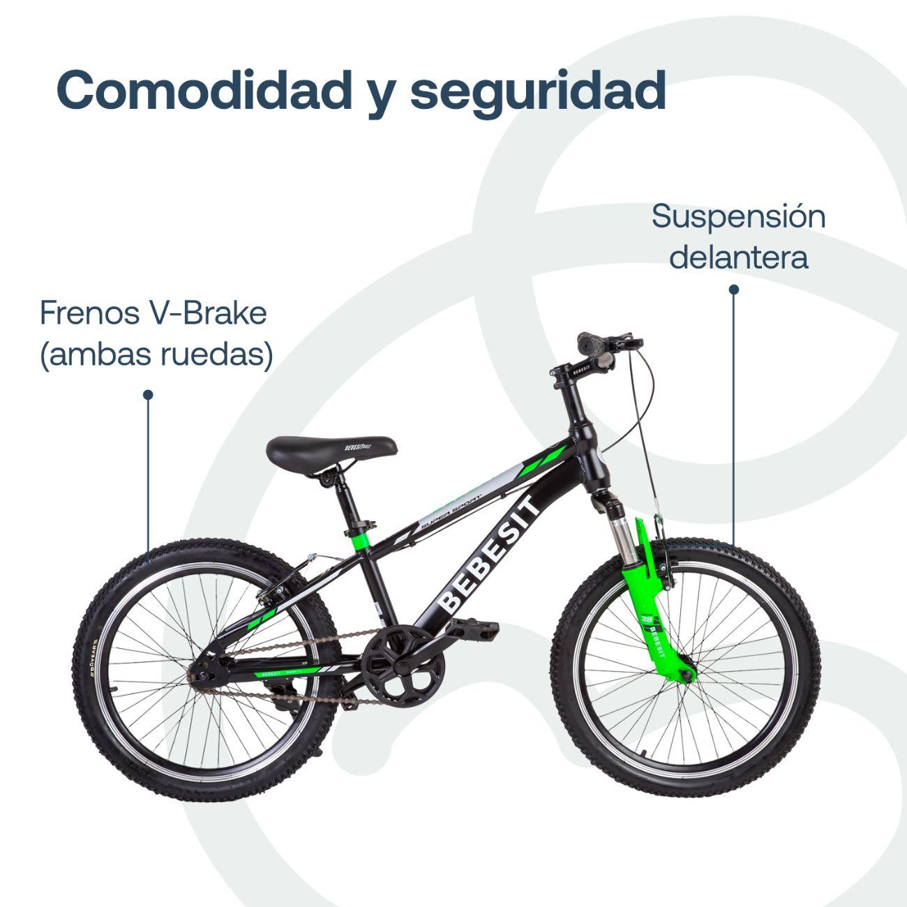 Bicicleta Infantil Kyson Aro 20 Verde Bebesit-4