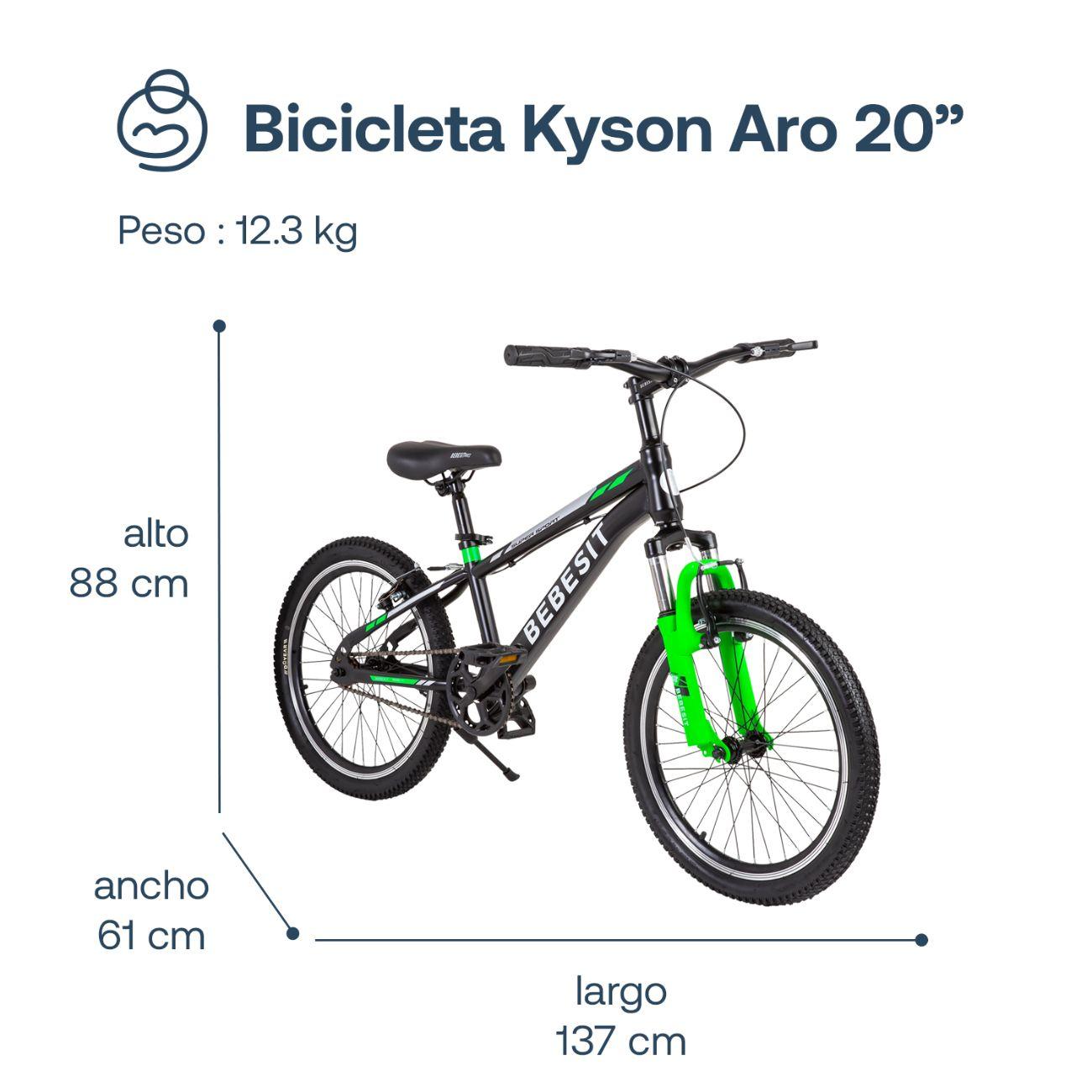 Bicicleta Infantil Kyson Aro 20 Verde Bebesit-6