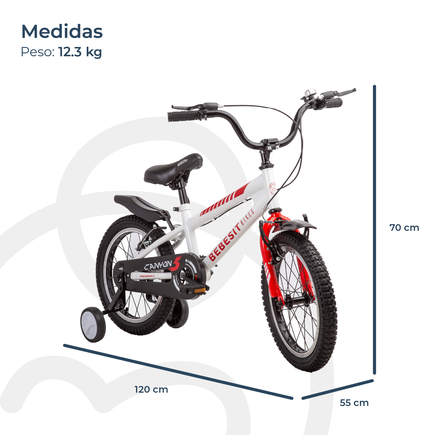 Bicicleta Infantil Canyon Aro 16 Blanca Bebesit-3