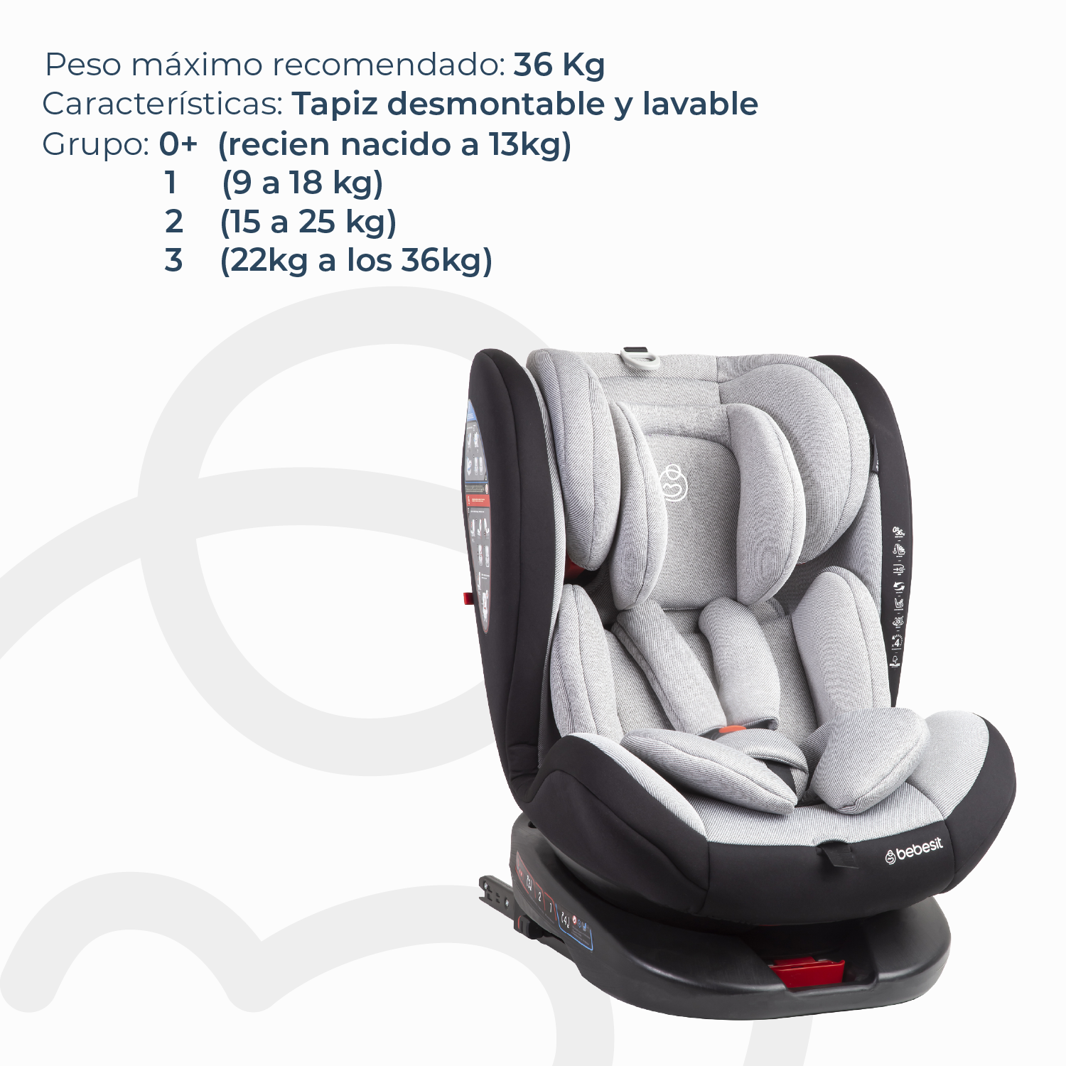 Silla de Auto Saturn Light Grey-2