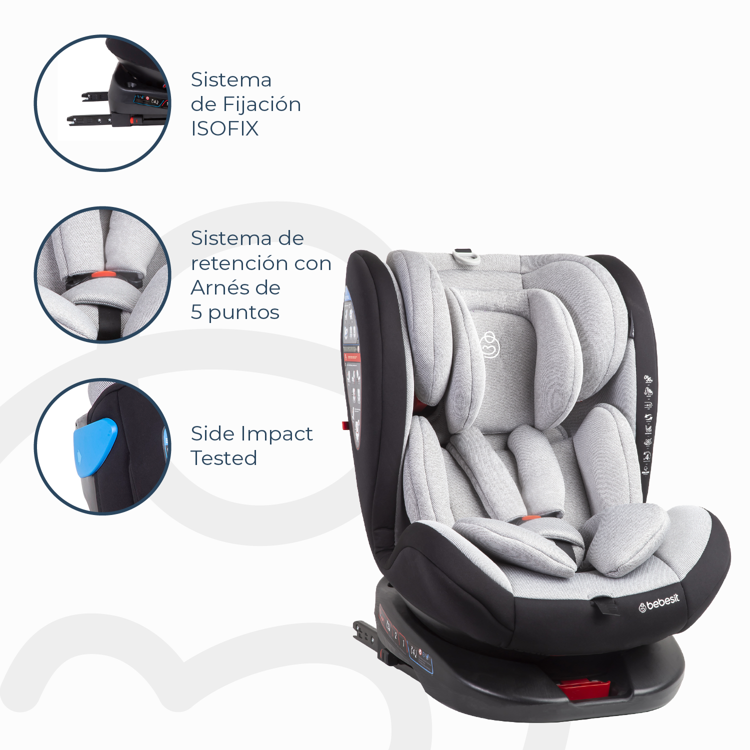 Silla de Auto Saturn Light Grey-3