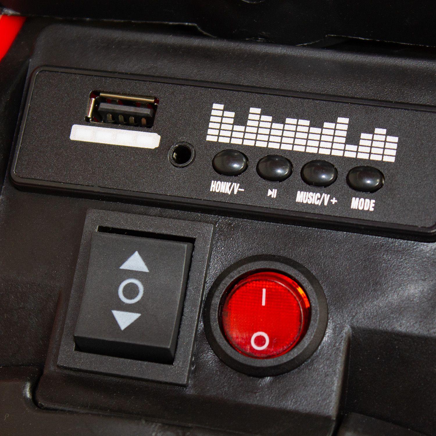 Cuatrimoto a batería con barra de empuje Push Niño Niña Rojo-2