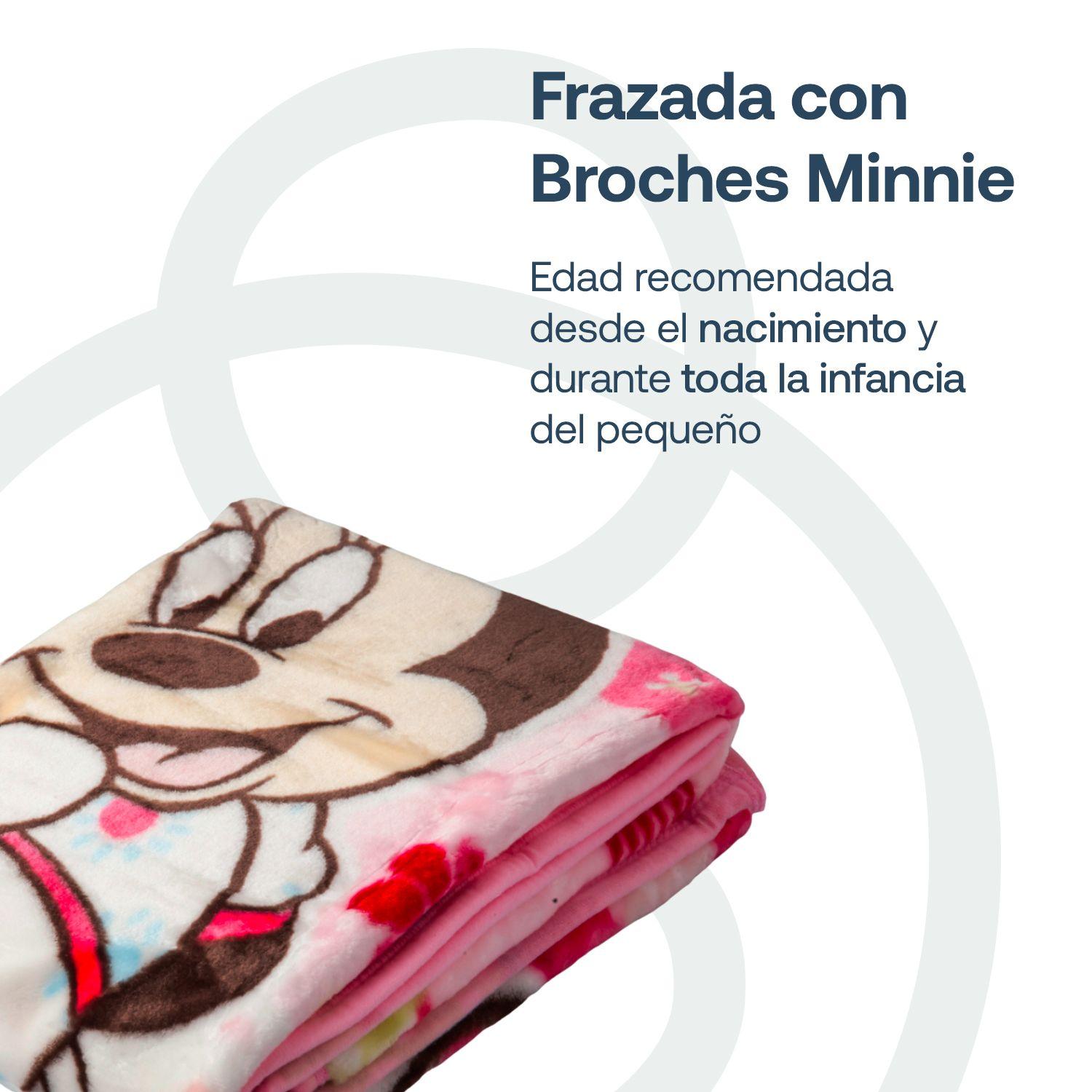 Saco con Broche Bebé Manta Minnie Rosado Disney-2
