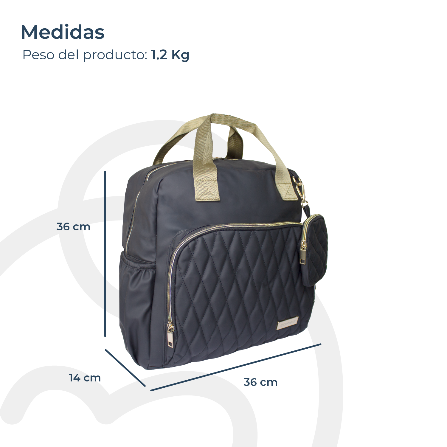 Mochila Maternal Premium Black Gold-7