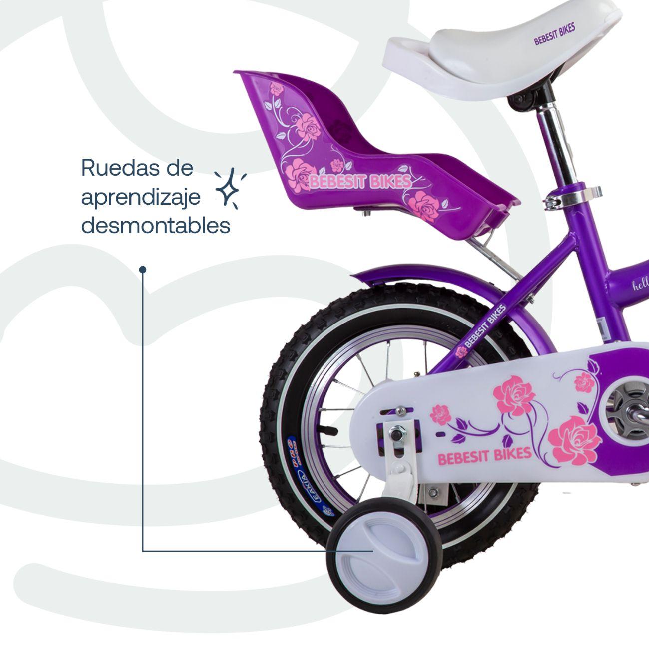 Bicicleta Infantil Queen Aro 12 Morada Bebesit-6