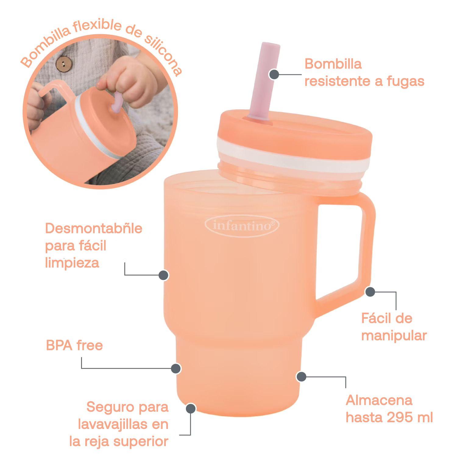 Vaso Antiderrame Bombilla My1st Tumbler 266ml Flor de Cerezo-2