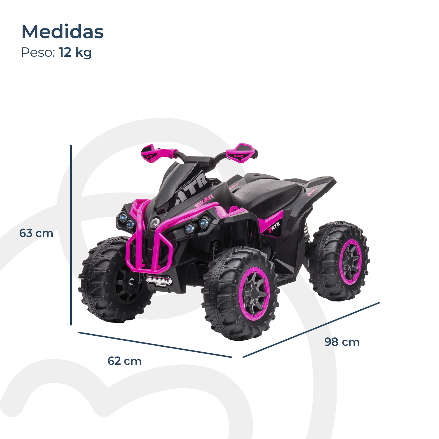 Cuatrimoto a Batería Sport Road Rosa Bebesit-5