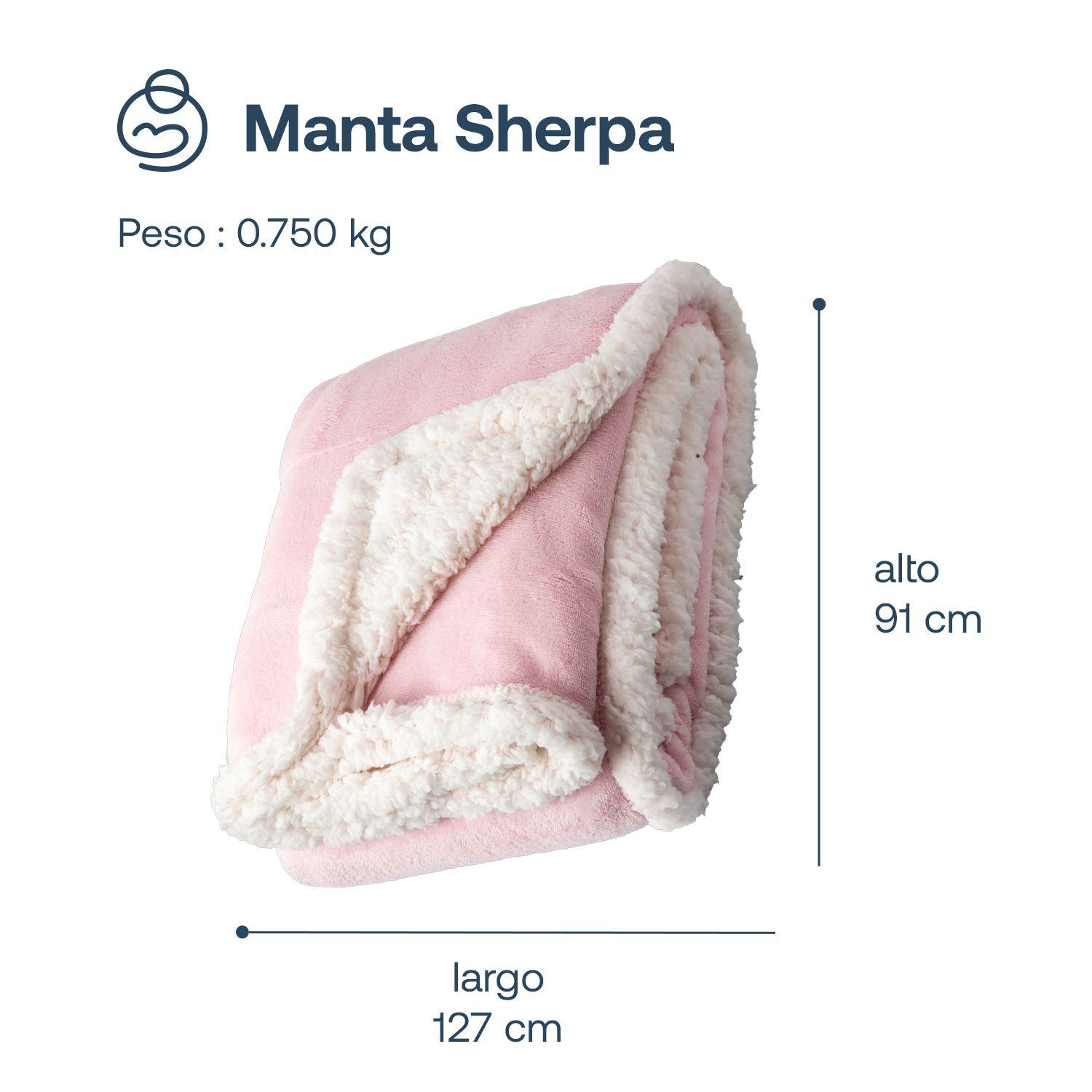 Manta Sherpa  Bebe Hipoalergénica 91*127 cm Rosa Bebesit-6