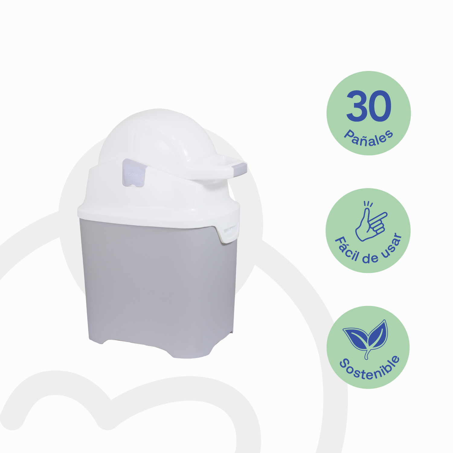 Contenedor de Pañales Plateado Bebesit-6