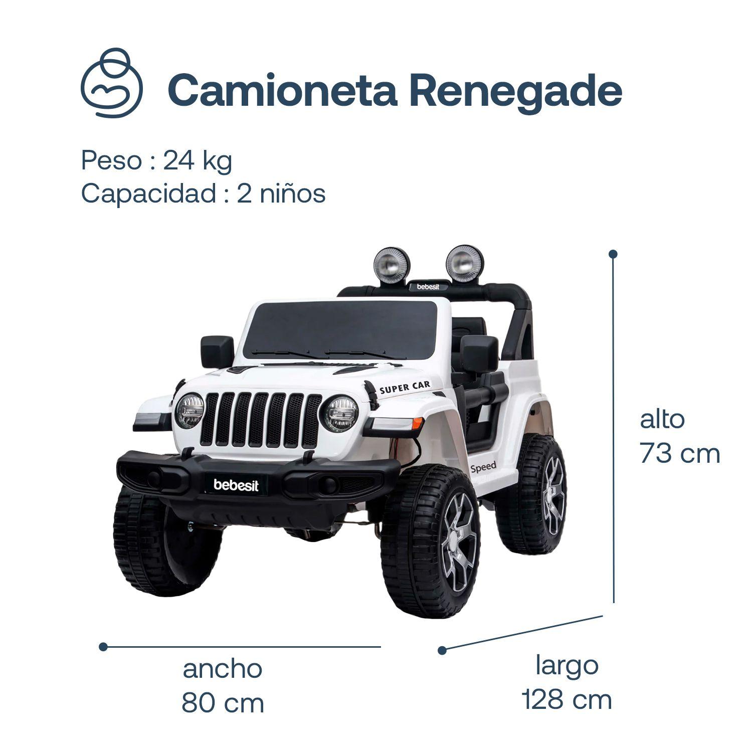 Camioneta Eléctrica Bebesit Renegade - Blanco-3