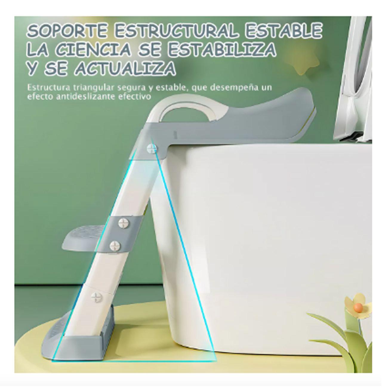 Asiento reductor con Escalera para baño entranamiento Bebe-4