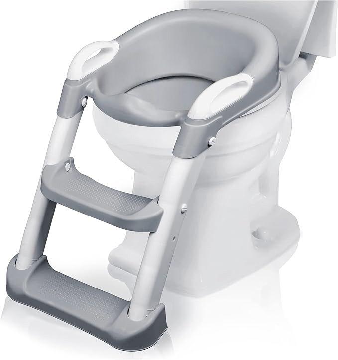 Asiento reductor con Escalera para baño entranamiento Bebe-0