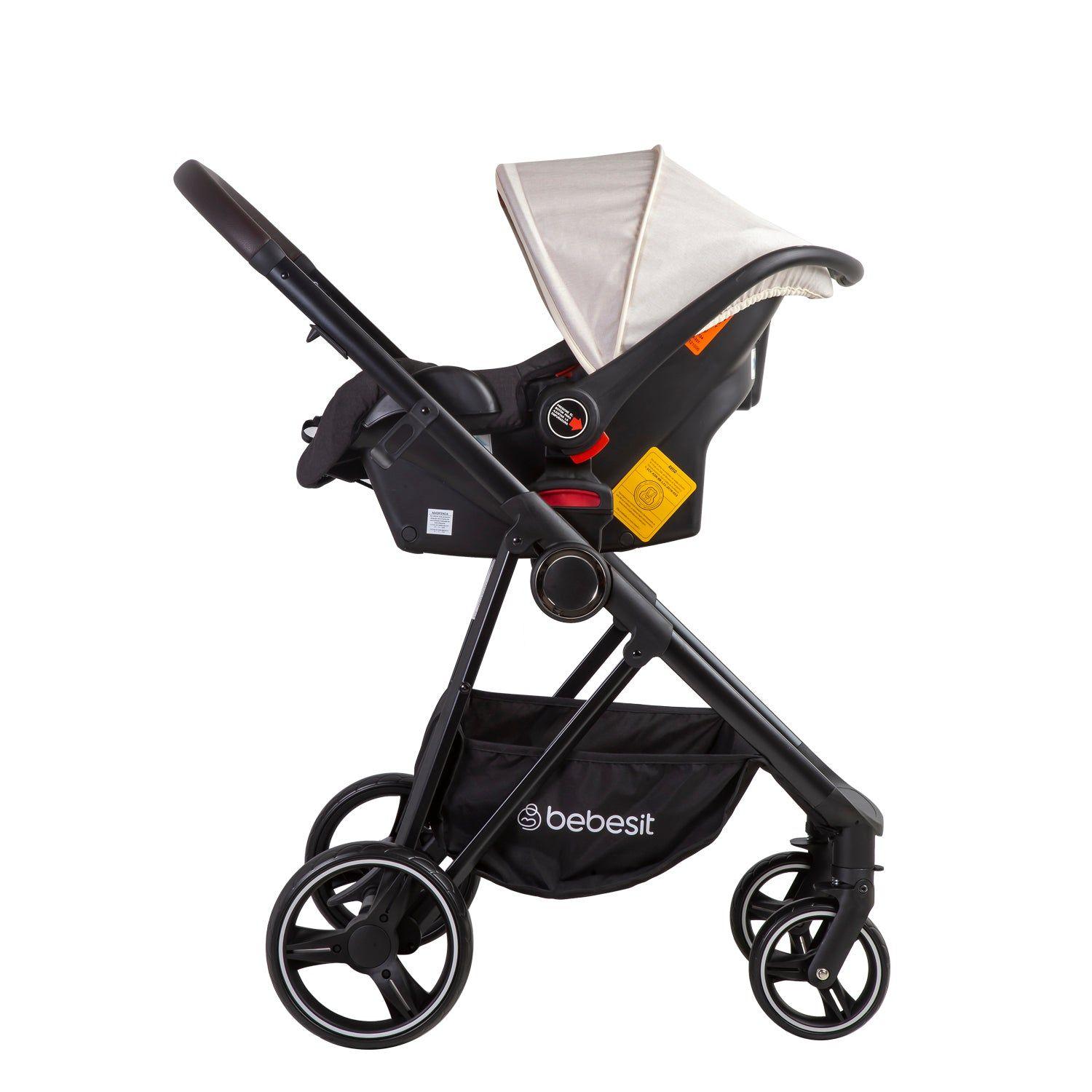 Coche Bebe Travel System Cosmos Beige Bebesit-3