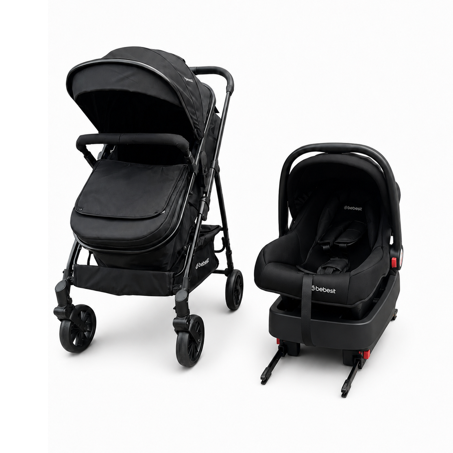 Coche Cuna Travel System Aureo Isofix Negro Bebesit-0