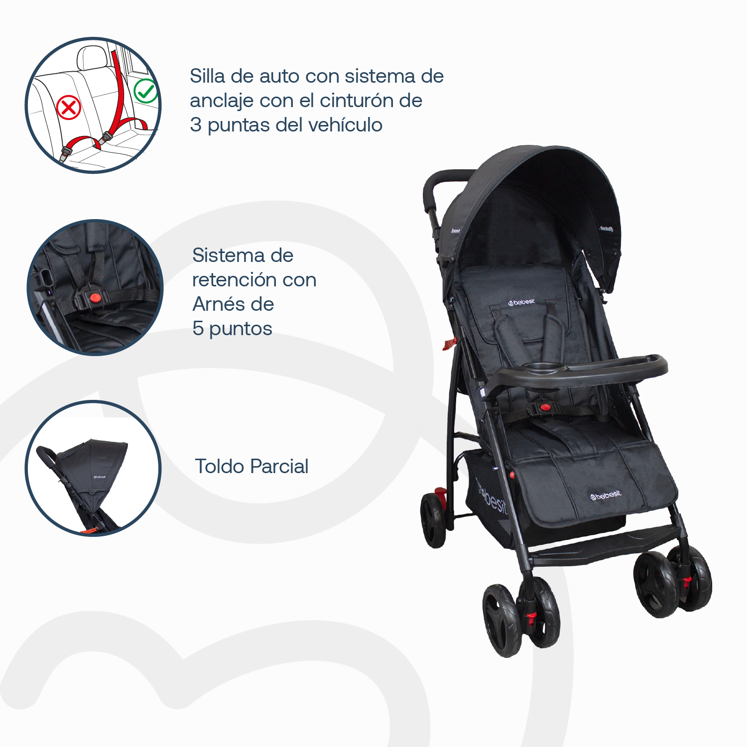 Coche Travel System Summer Negro-6