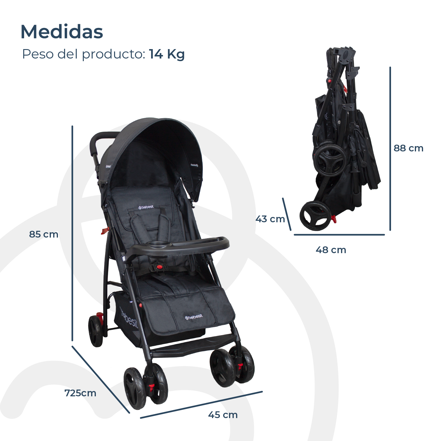 Coche Travel System Summer Negro-9