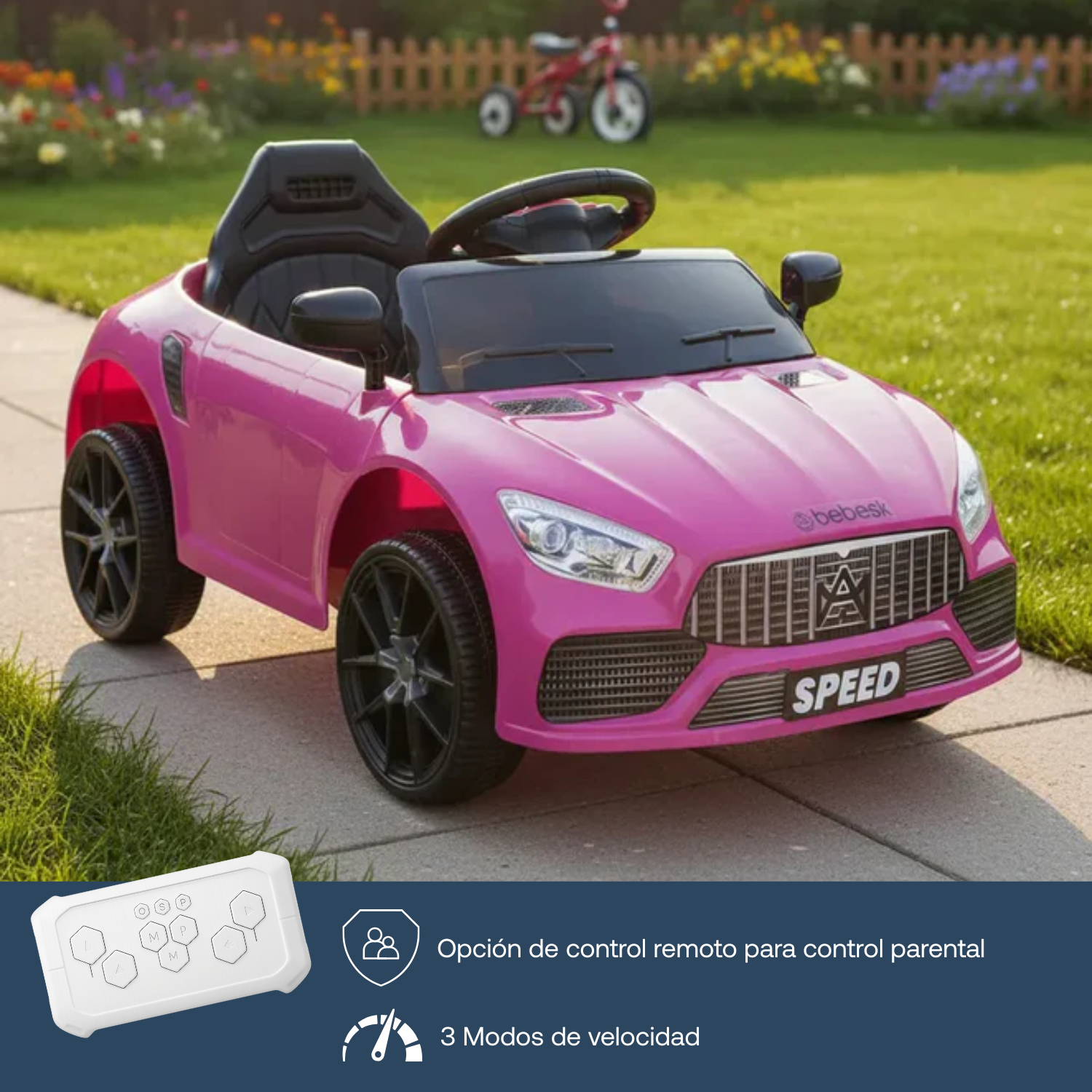 Auto Eléctrico Meche Premium Niños Niñas Infantil Rosado-2