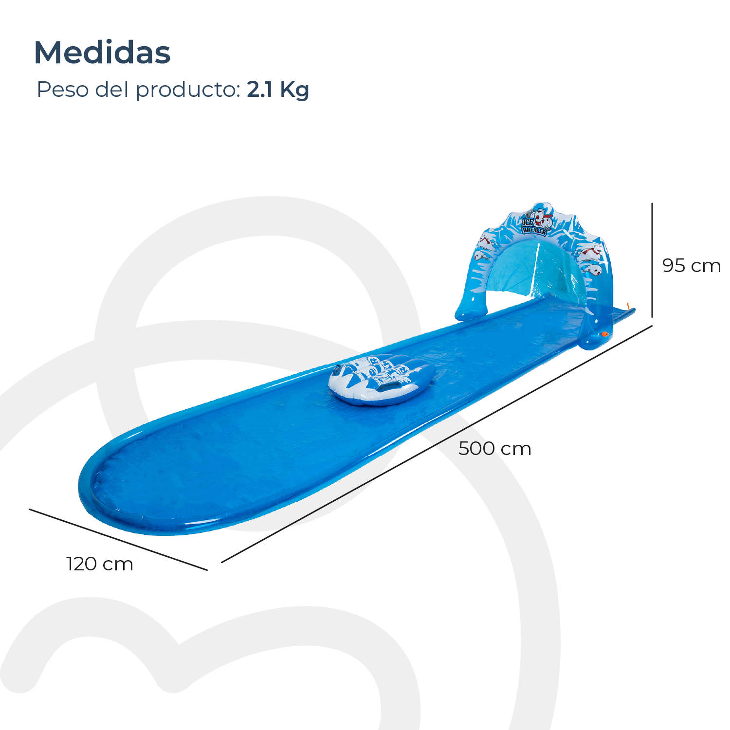Deslizador Acuático Infantil Waterslide Ice Azul-4
