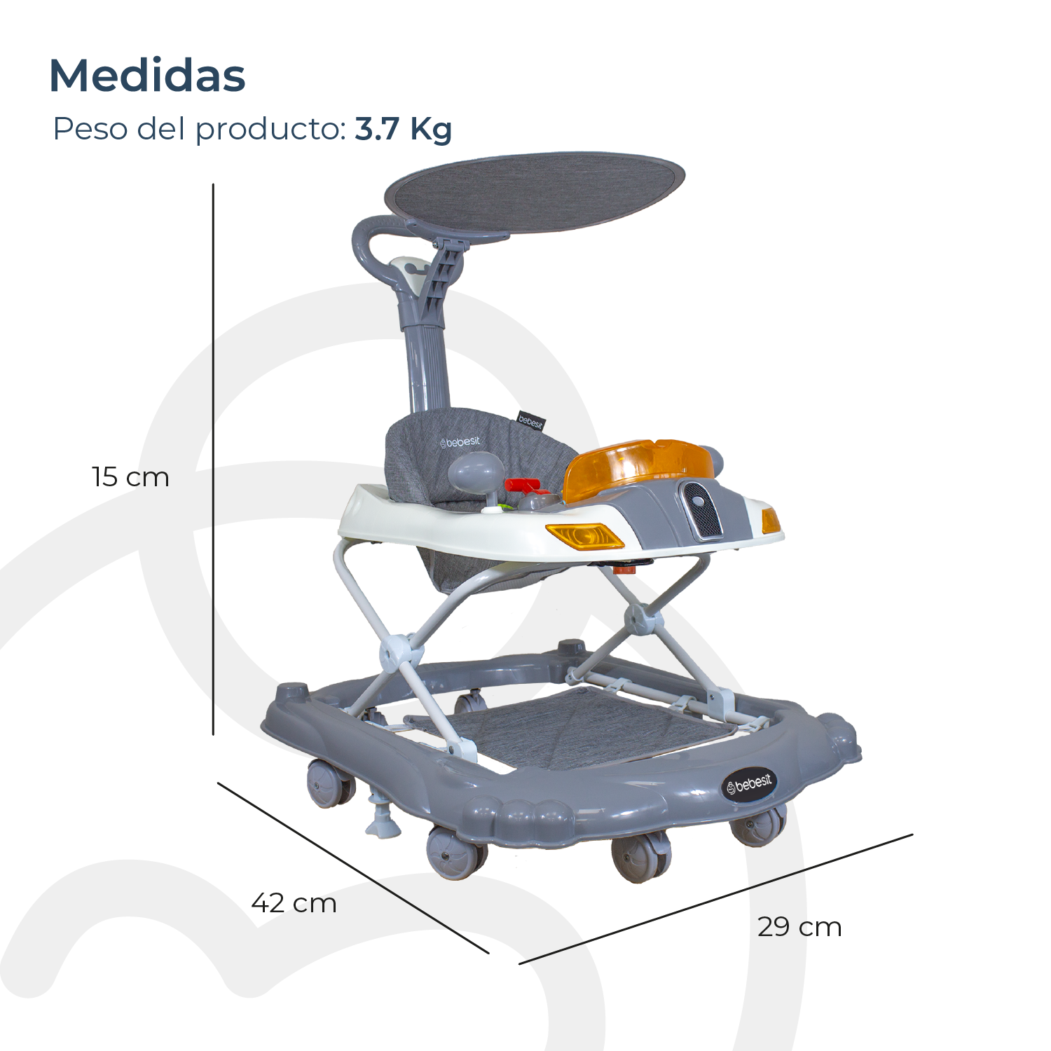 Andador 3 en 1 Discover & Play Gris-6