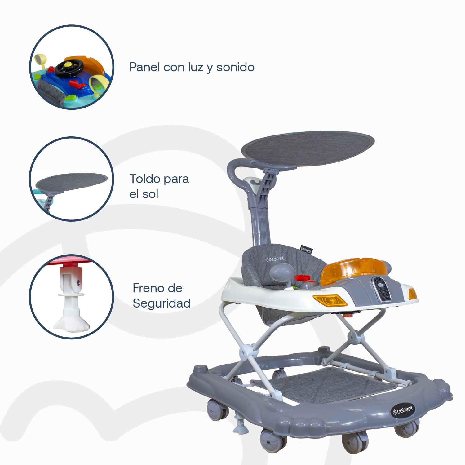 Andador 3 en 1 Discover & Play Gris-4