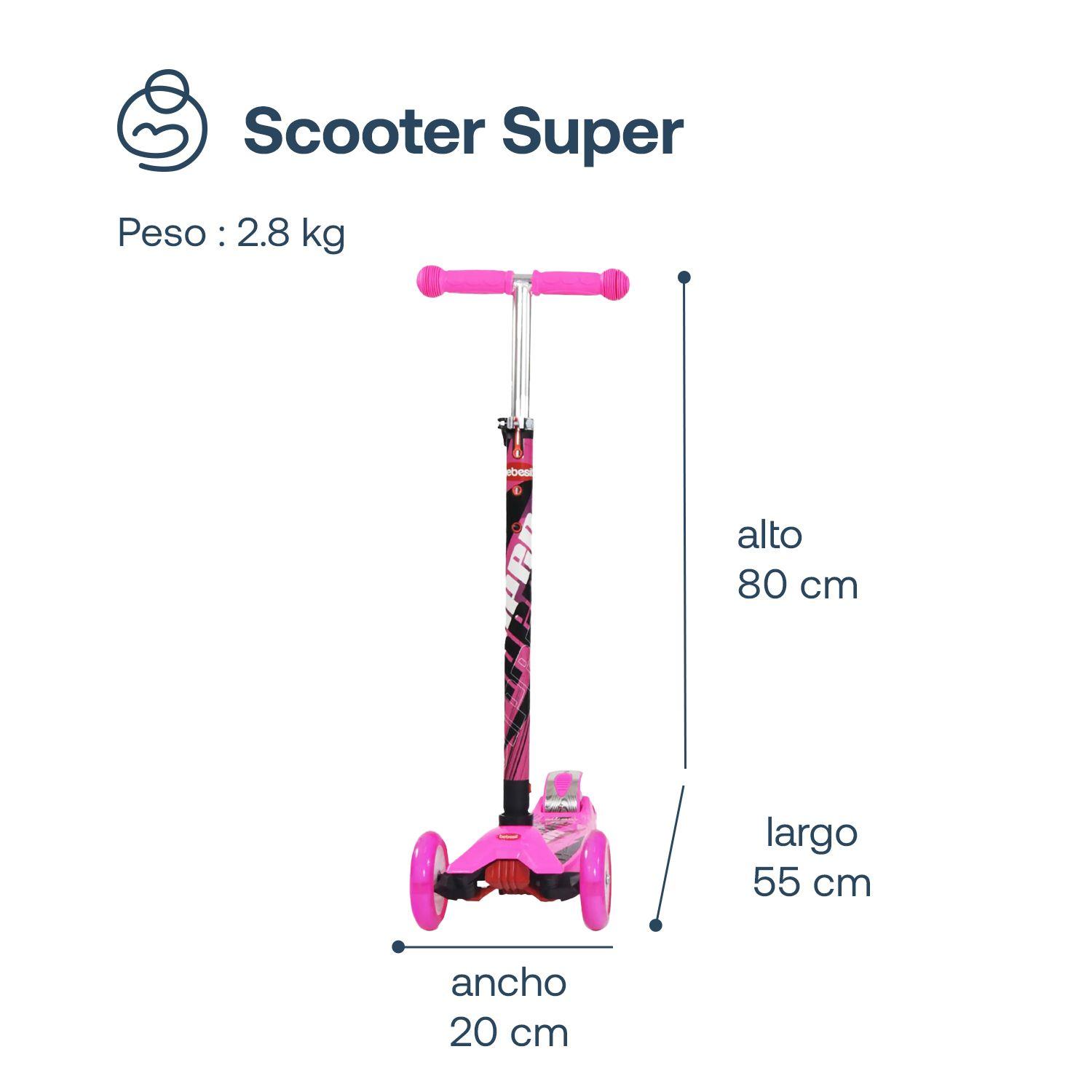 Scooter Infantil S012 Rosa Bebesit-2