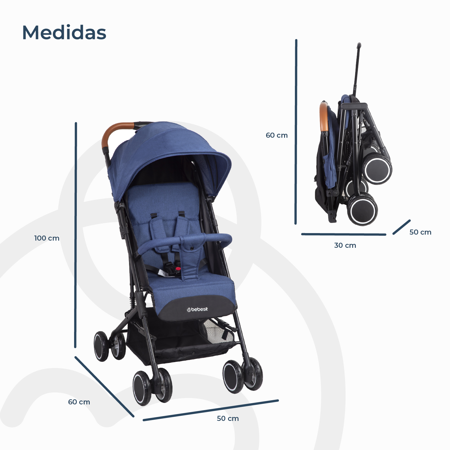 Coche Paseo Maleta Sprint SX Azul-7