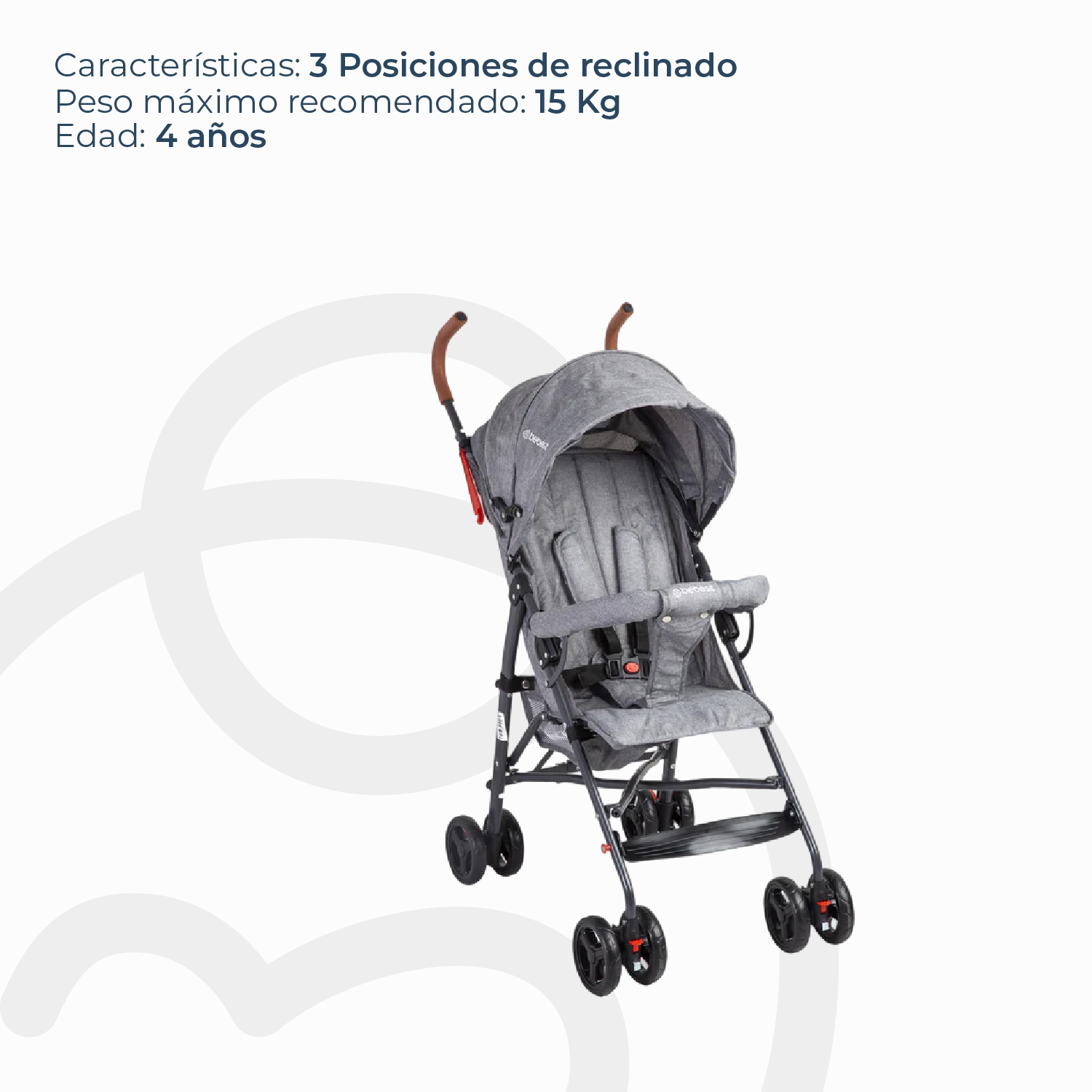 Coche Paragua 5126 Gris Bebesit-6