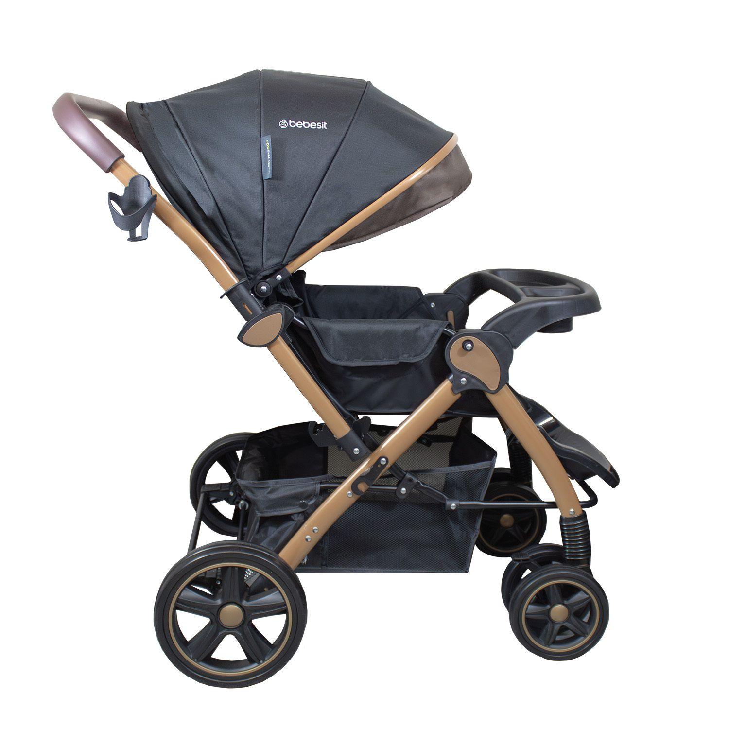 Coche Cuna Paseo Comfy Negro Gold-2