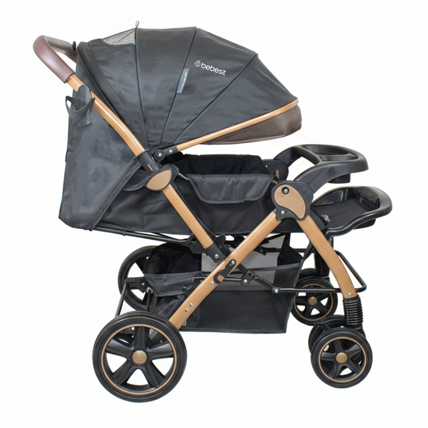 Coche Cuna Paseo Comfy Negro Gold-3