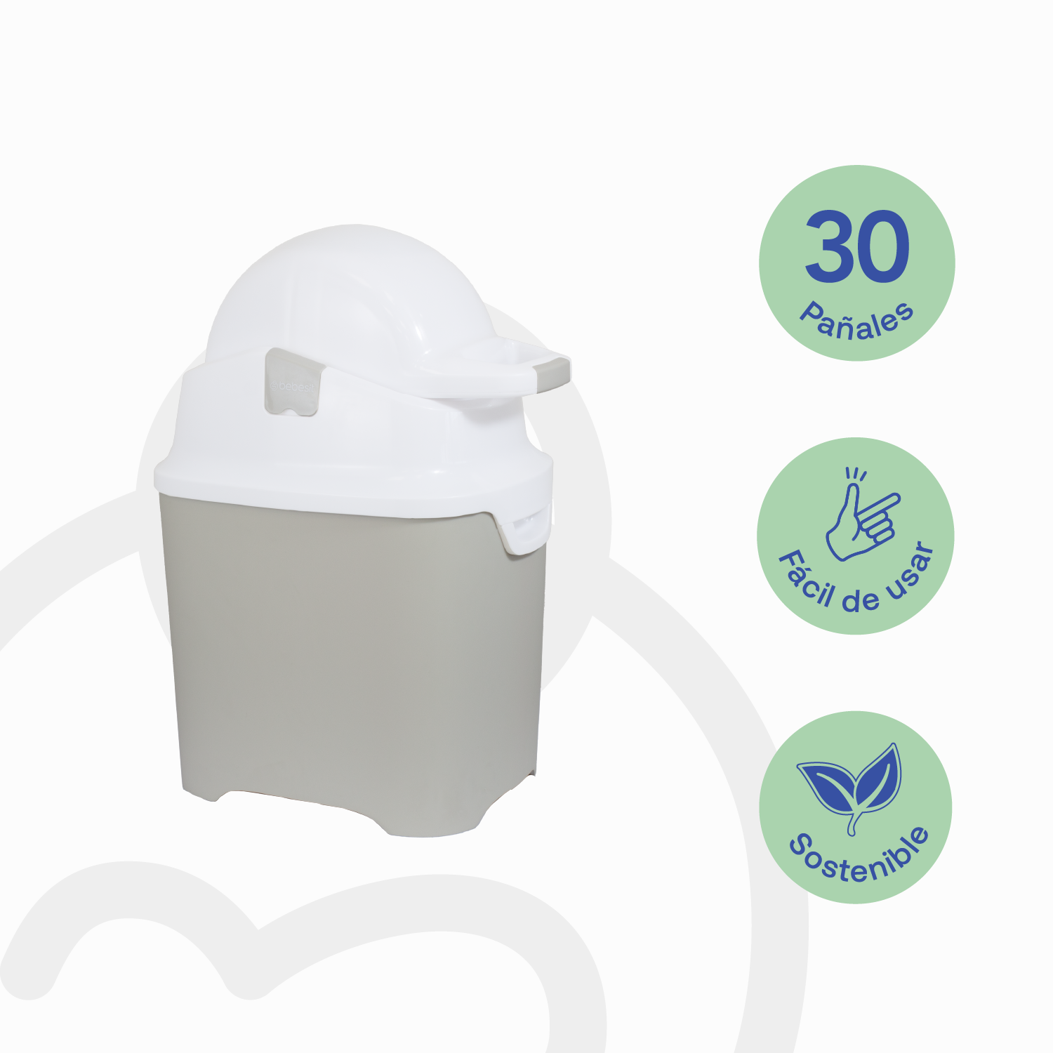 Contenedor de Pañales Beige Bebesit-6