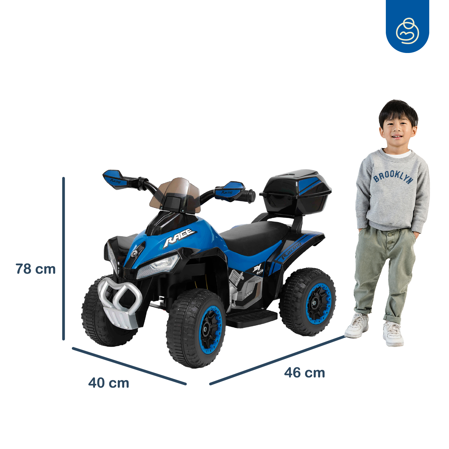 Cuadrimoto a Batería Quad Lx Azul Bebesit-5