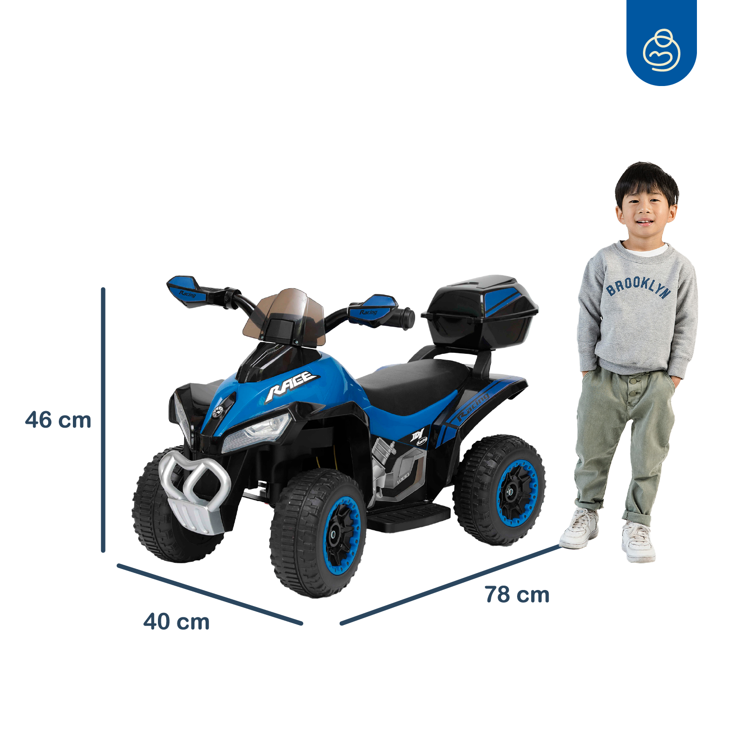 Cuatrimoto a Batería Quad Lx Azul Bebesit-6