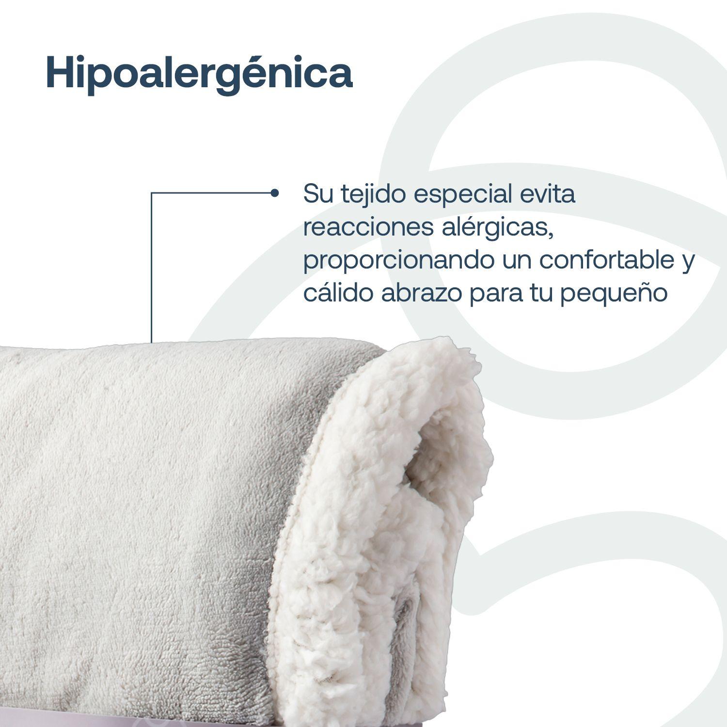 Manta Sherpa Bebe Hipoalergénica 91*127 cm Gris Bebesit-2