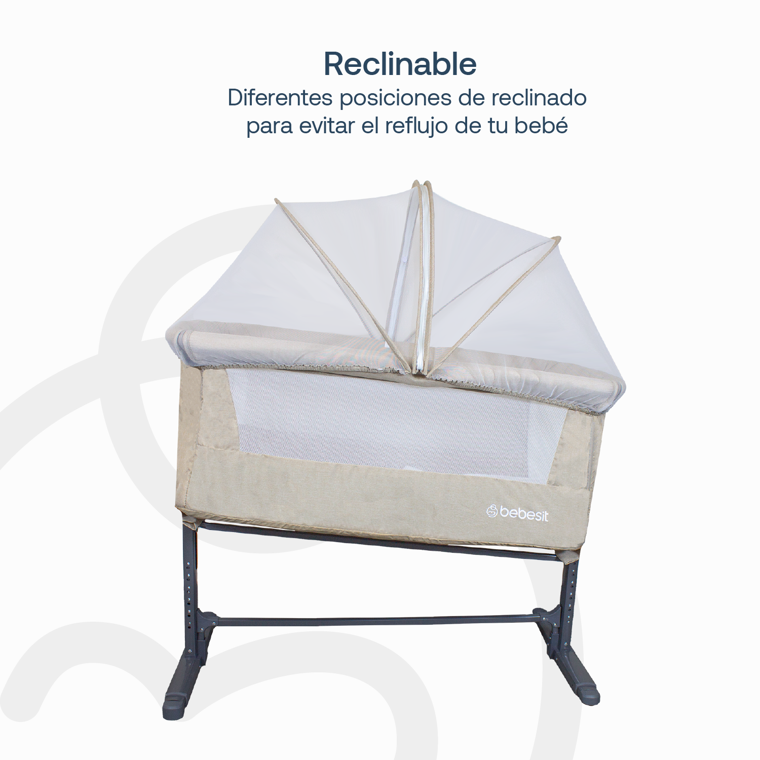 Cuna Colecho con Mosquitero MySide LX Beige Bebesit-3