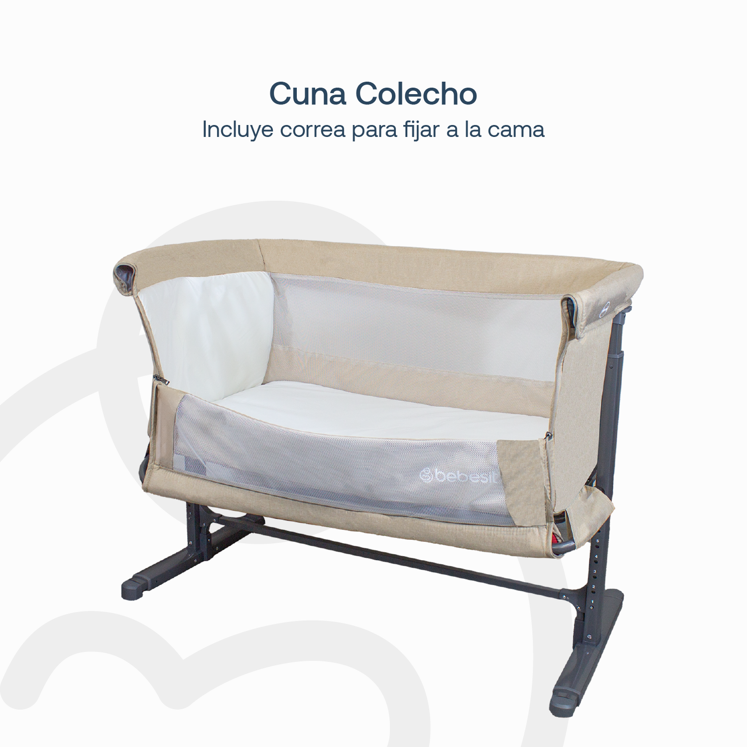 Cuna Colecho con Mosquitero MySide LX Beige Bebesit-4
