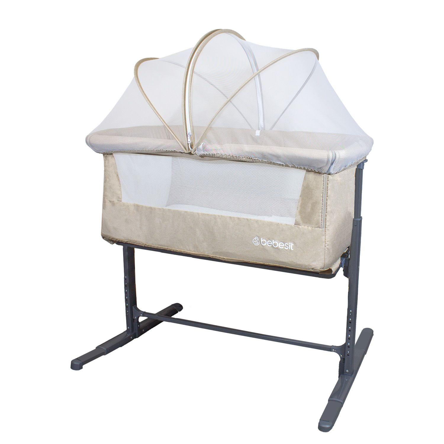Cuna Colecho con Mosquitero MySide LX Beige Bebesit-0