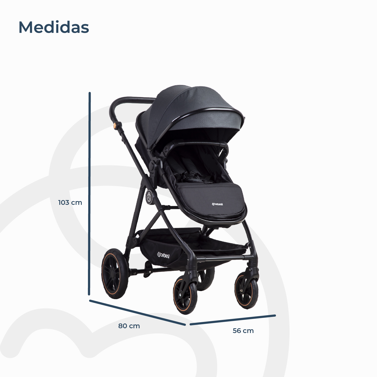 Coche Cuna Paseo Street Gris Bebesit-9