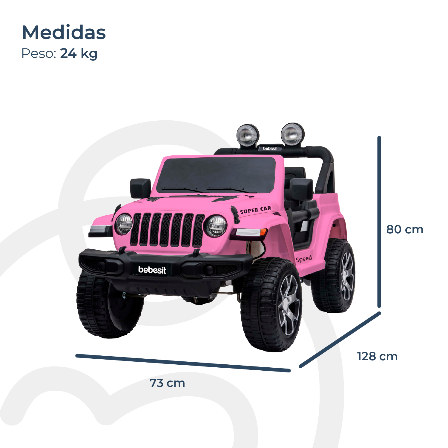 Camioneta Electrica Renegade Rosa Bebesit-5